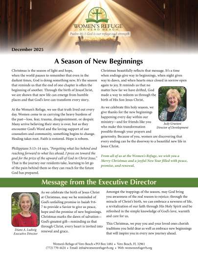 Womens Refuge December 2025 Newsletter